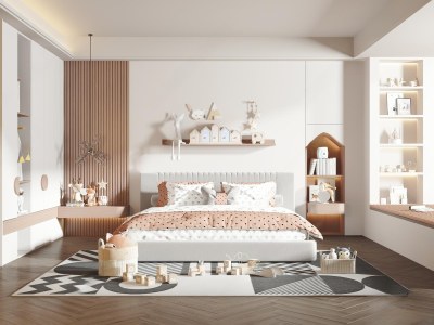 现代女孩儿童房3D模型下载